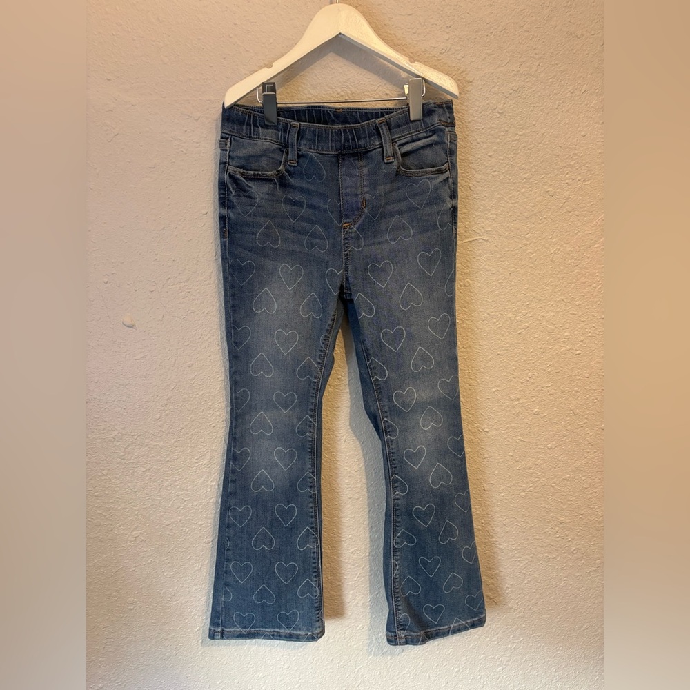 Tucker + Tate Heart-Print Blue Flared Jeans